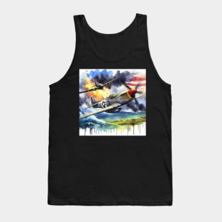 Fantasy illustration of WWII aircraft in battle Tank Top